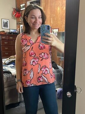 Apt 9 floral Swiss dot tank